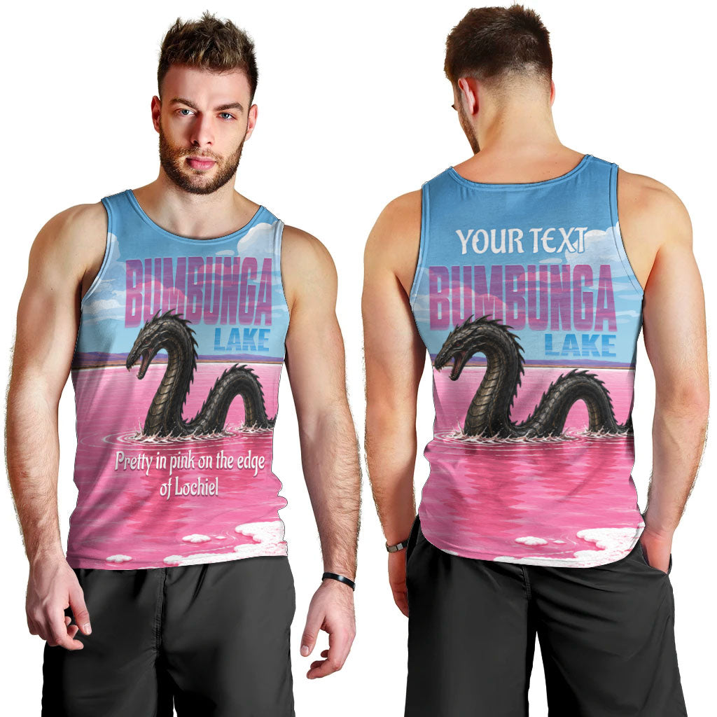 Personalised Bumbunga Lake Australia Men Tank Top Pink Salt Lake Loch-eel Monster