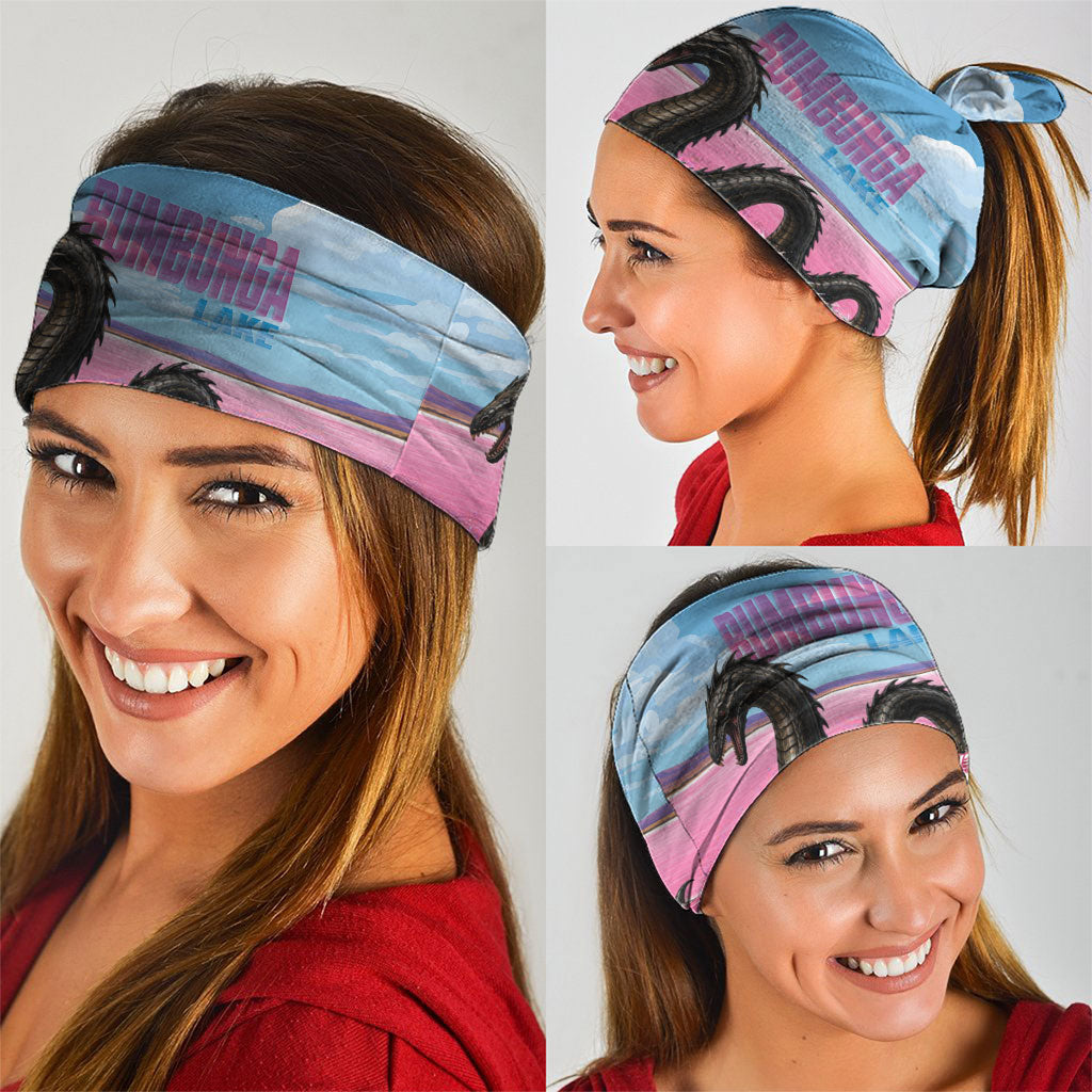 Personalised Bumbunga Lake Australia Neck Gaiter Pink Salt Lake Loch-eel Monster