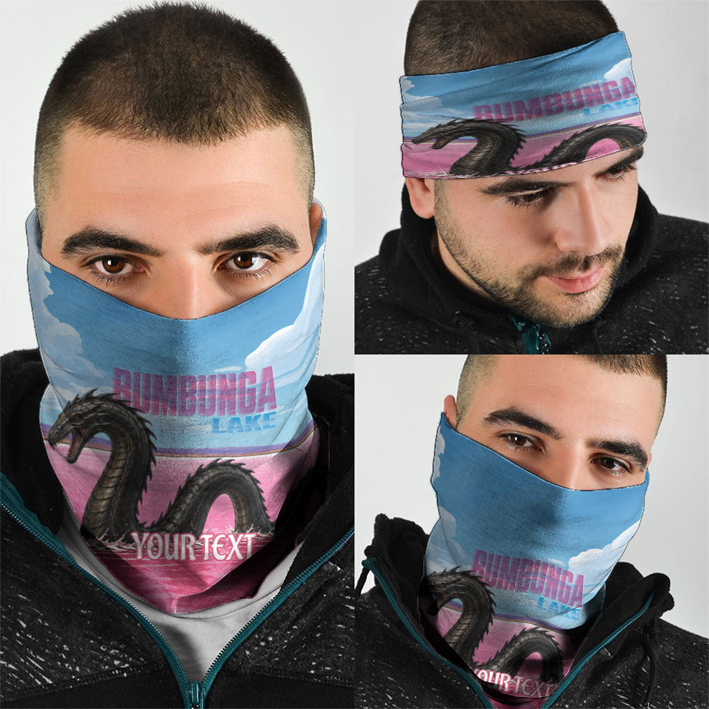 Personalised Bumbunga Lake Australia Neck Gaiter Pink Salt Lake Loch-eel Monster