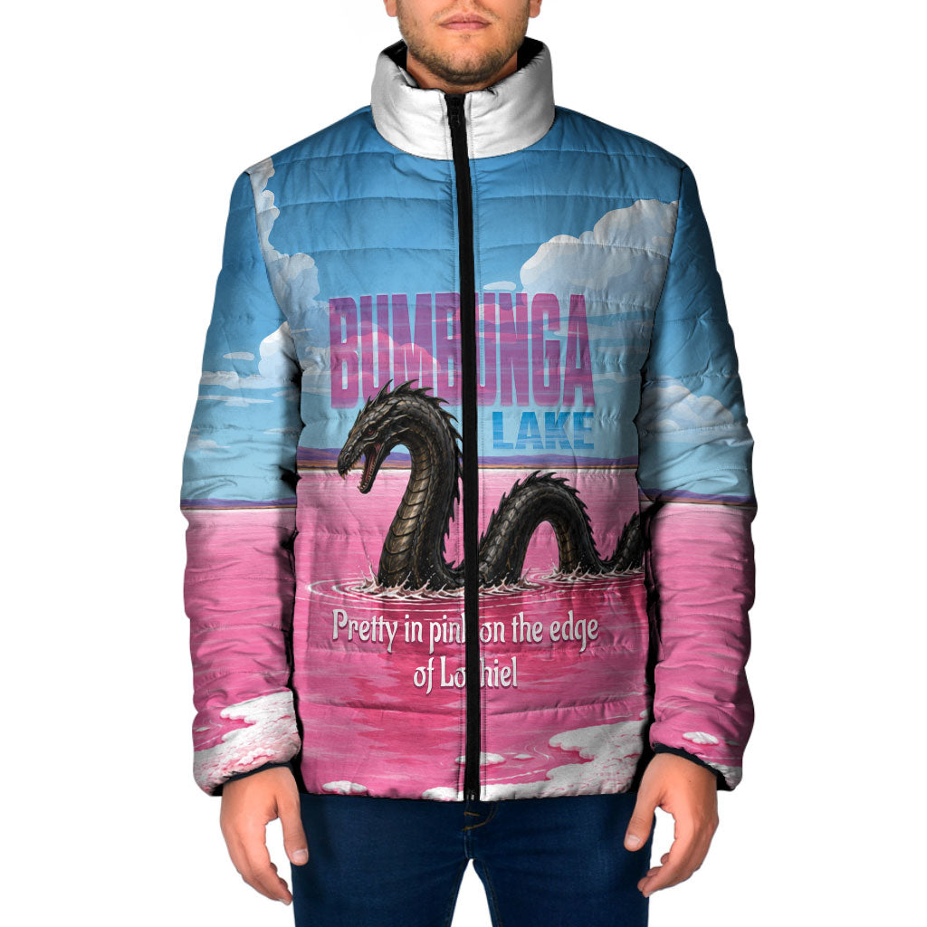 Personalised Bumbunga Lake Australia Padded Jacket Pink Salt Lake Loch-eel Monster