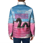 Personalised Bumbunga Lake Australia Padded Jacket Pink Salt Lake Loch-eel Monster
