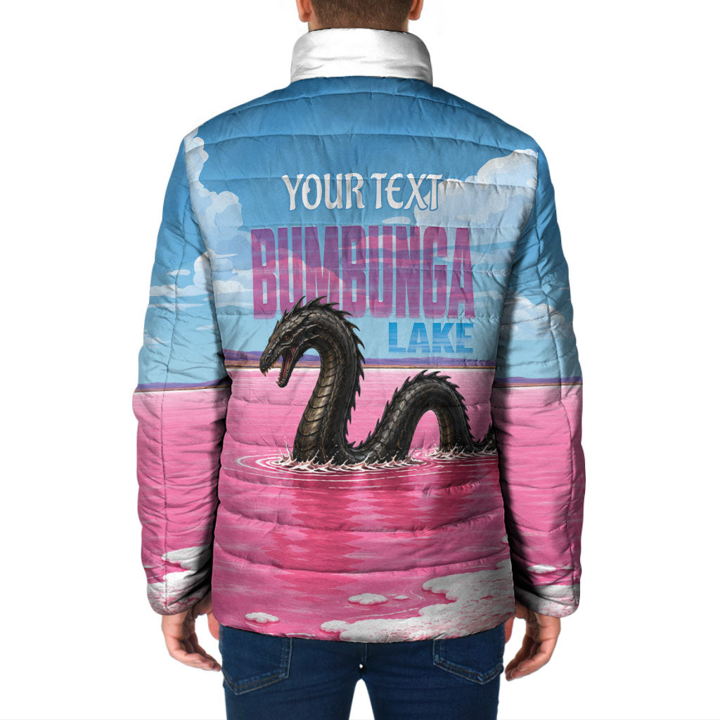 Personalised Bumbunga Lake Australia Padded Jacket Pink Salt Lake Loch-eel Monster