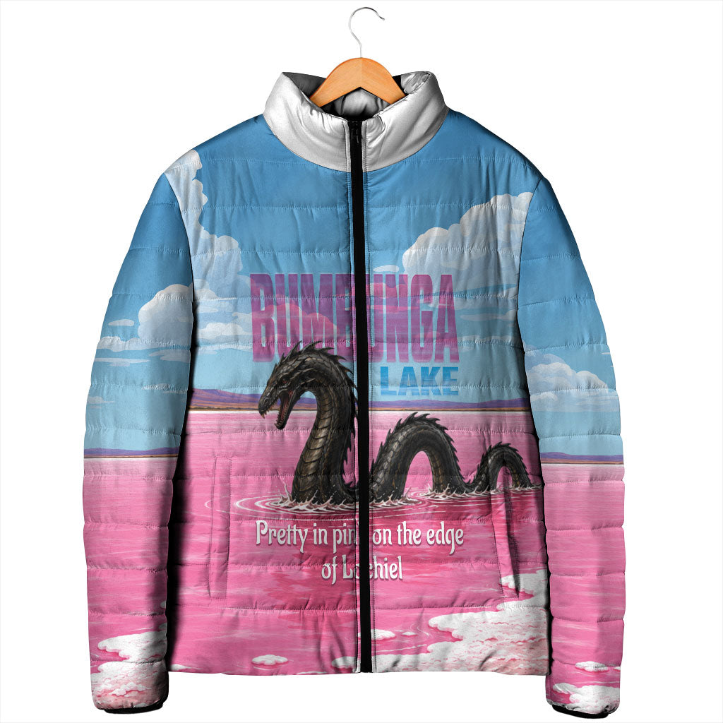 Personalised Bumbunga Lake Australia Padded Jacket Pink Salt Lake Loch-eel Monster