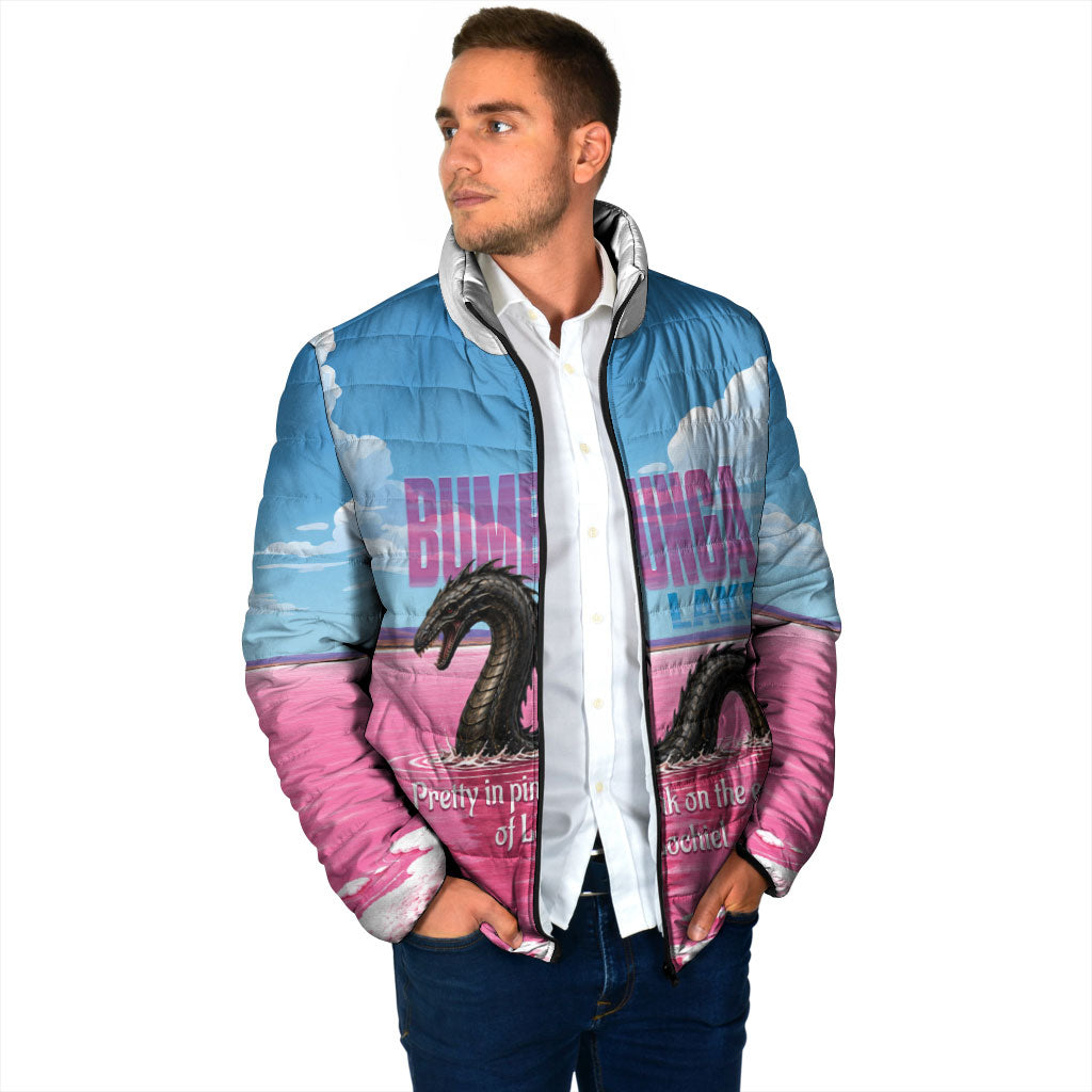 Personalised Bumbunga Lake Australia Padded Jacket Pink Salt Lake Loch-eel Monster