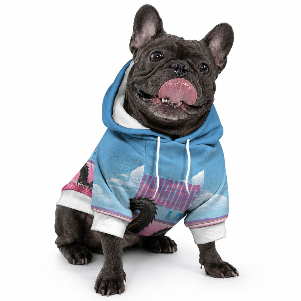 Personalised Bumbunga Lake Australia Pet Hoodie Pink Salt Lake Loch-eel Monster