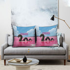 Personalised Bumbunga Lake Australia Pillow Cover Pink Salt Lake Loch-eel Monster