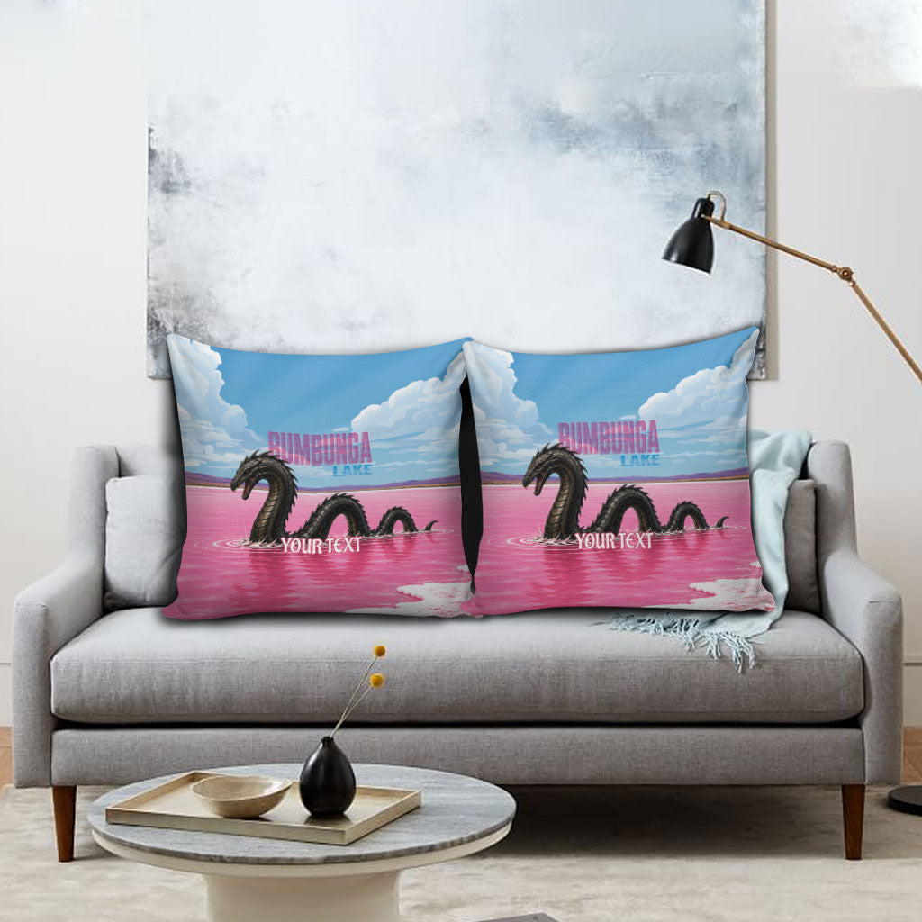 Personalised Bumbunga Lake Australia Pillow Cover Pink Salt Lake Loch-eel Monster
