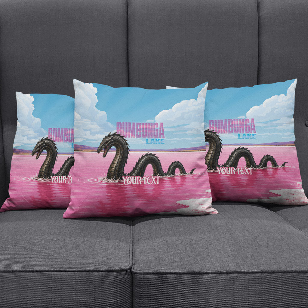 Personalised Bumbunga Lake Australia Pillow Cover Pink Salt Lake Loch-eel Monster