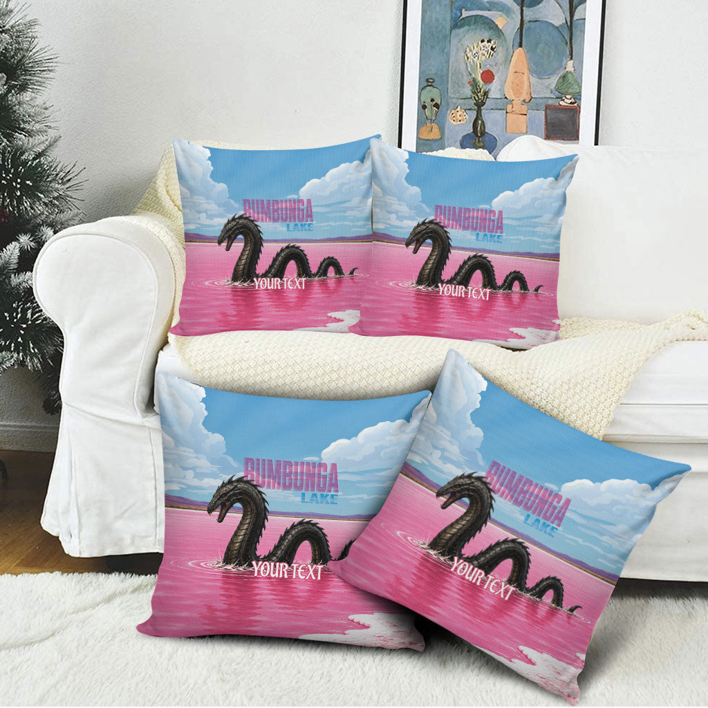 Personalised Bumbunga Lake Australia Pillow Cover Pink Salt Lake Loch-eel Monster