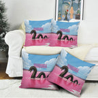 Personalised Bumbunga Lake Australia Pillow Cover Pink Salt Lake Loch-eel Monster