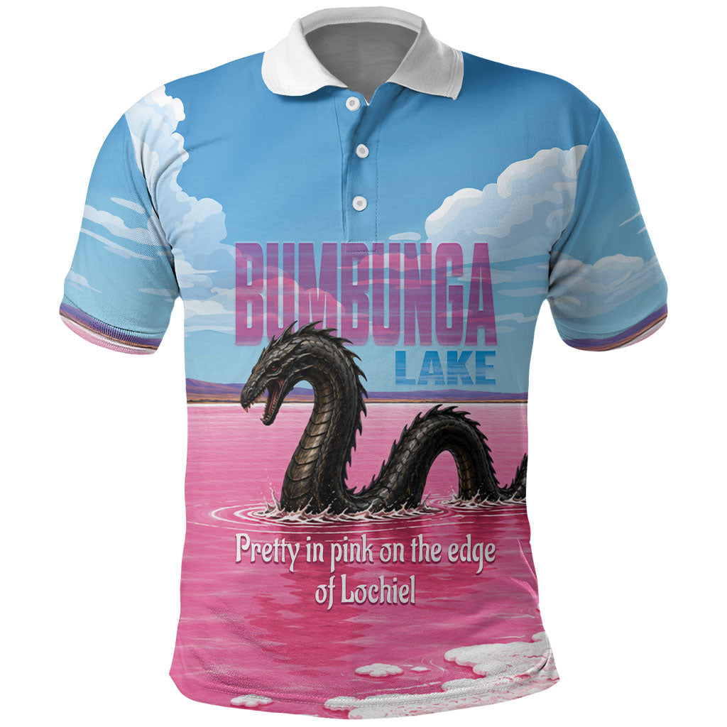 Personalised Bumbunga Lake Australia Polo Shirt Pink Salt Lake Loch-eel Monster