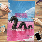 Personalised Bumbunga Lake Australia Puzzle Pink Salt Lake Loch-eel Monster