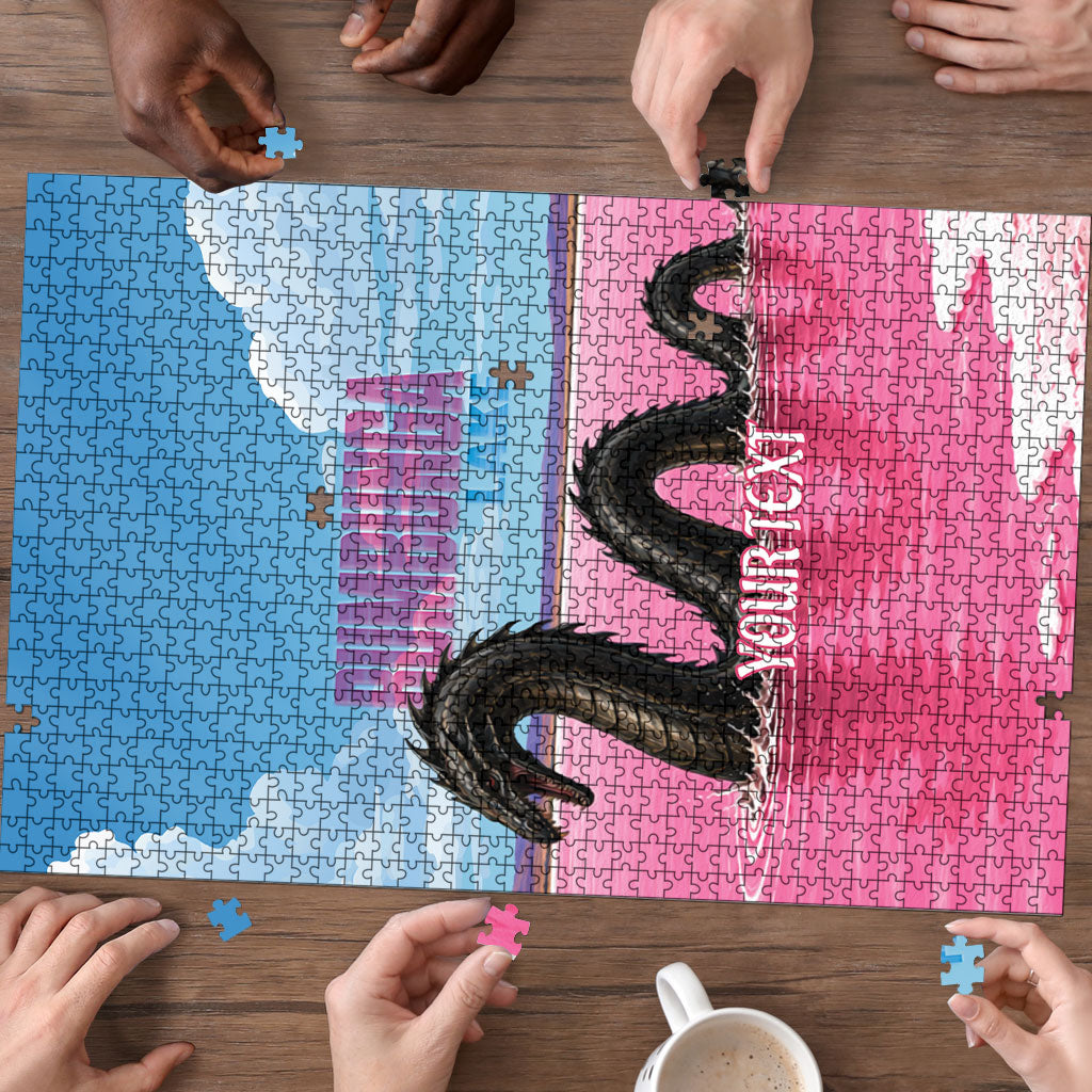Personalised Bumbunga Lake Australia Puzzle Pink Salt Lake Loch-eel Monster