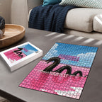 Personalised Bumbunga Lake Australia Puzzle Pink Salt Lake Loch-eel Monster