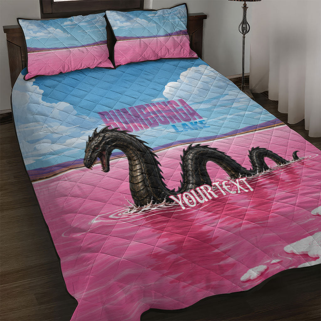 Personalised Bumbunga Lake Australia Quilt Bed Set Pink Salt Lake Loch-eel Monster