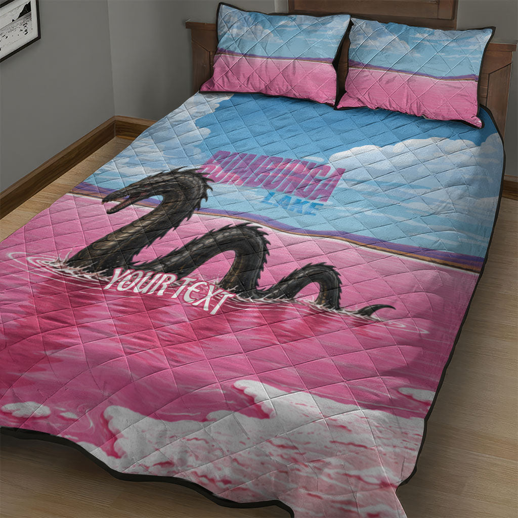Personalised Bumbunga Lake Australia Quilt Bed Set Pink Salt Lake Loch-eel Monster