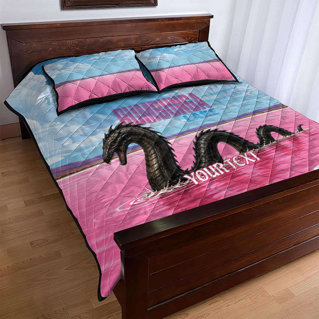 Personalised Bumbunga Lake Australia Quilt Bed Set Pink Salt Lake Loch-eel Monster