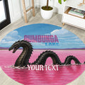 Personalised Bumbunga Lake Australia Round Carpet Pink Salt Lake Loch-eel Monster