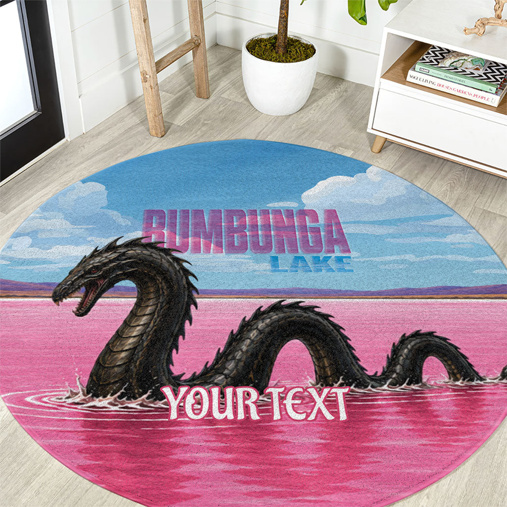 Personalised Bumbunga Lake Australia Round Carpet Pink Salt Lake Loch-eel Monster