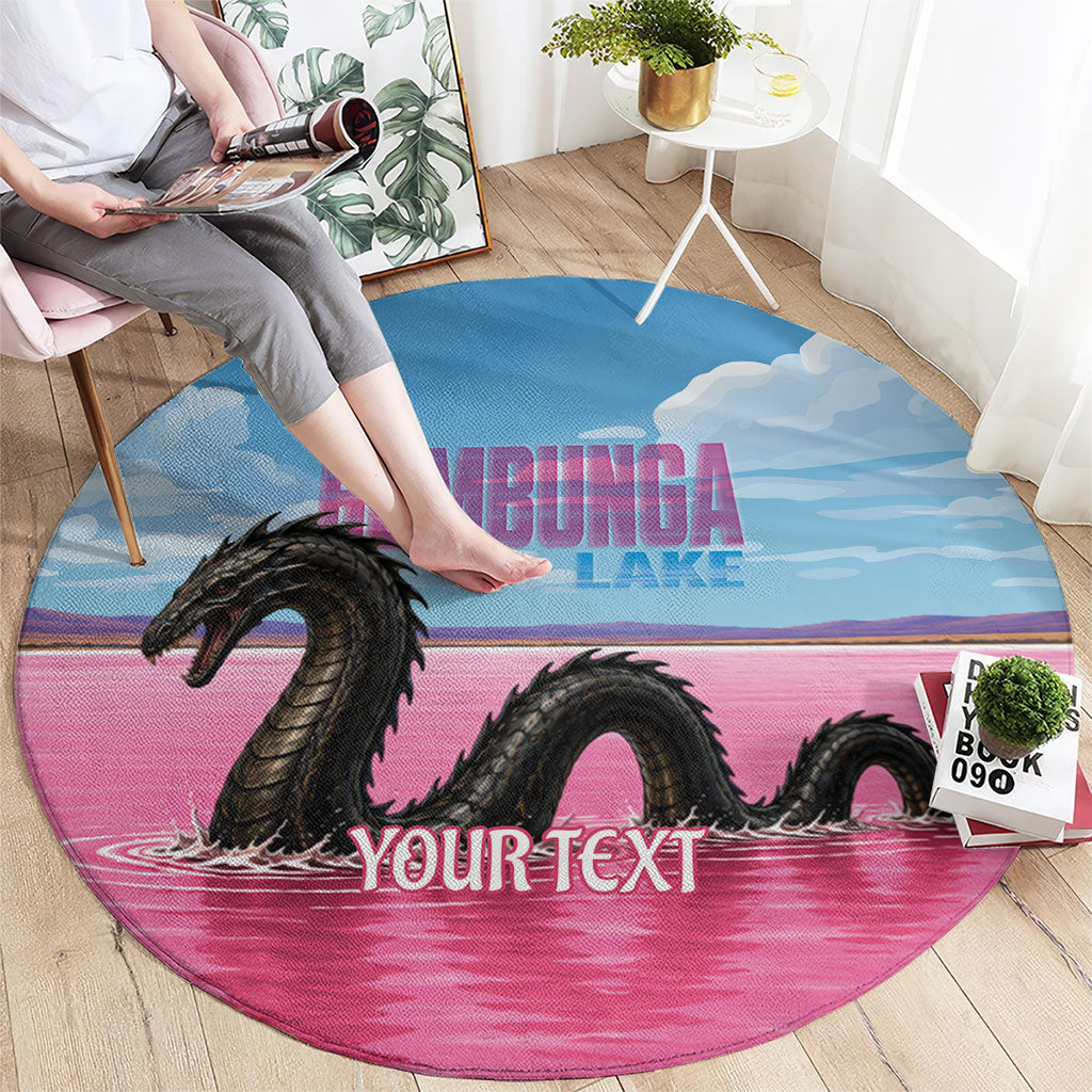 Personalised Bumbunga Lake Australia Round Carpet Pink Salt Lake Loch-eel Monster