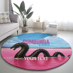 Personalised Bumbunga Lake Australia Round Carpet Pink Salt Lake Loch-eel Monster