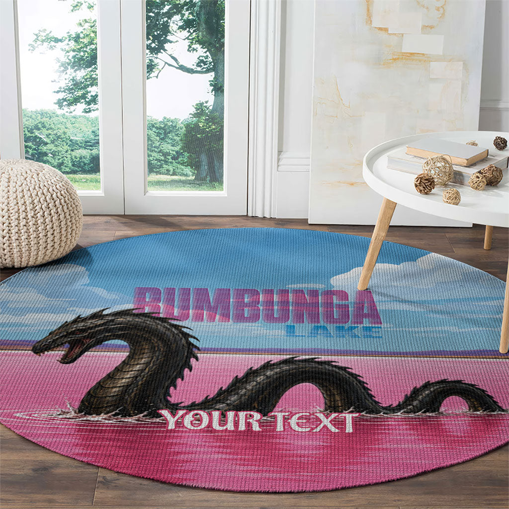 Personalised Bumbunga Lake Australia Round Carpet Pink Salt Lake Loch-eel Monster