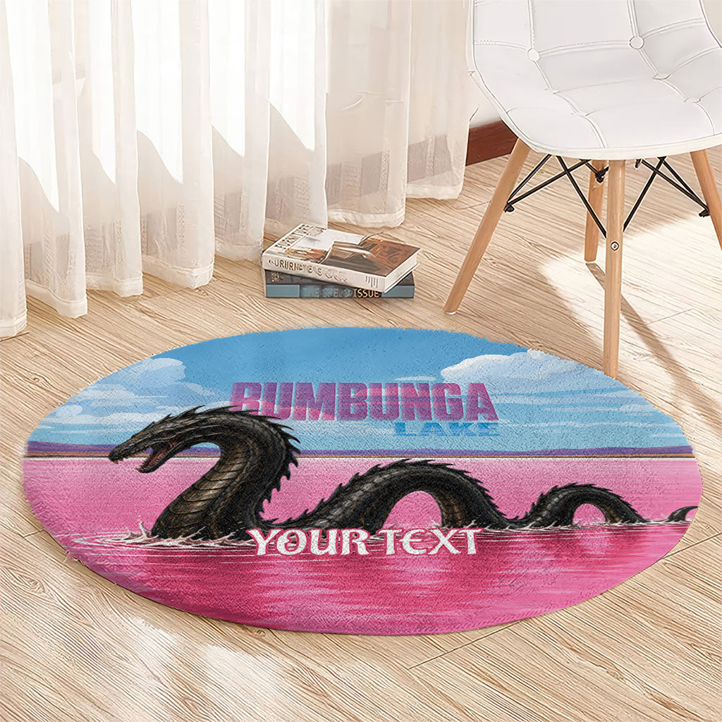 Personalised Bumbunga Lake Australia Round Carpet Pink Salt Lake Loch-eel Monster