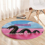 Personalised Bumbunga Lake Australia Round Carpet Pink Salt Lake Loch-eel Monster