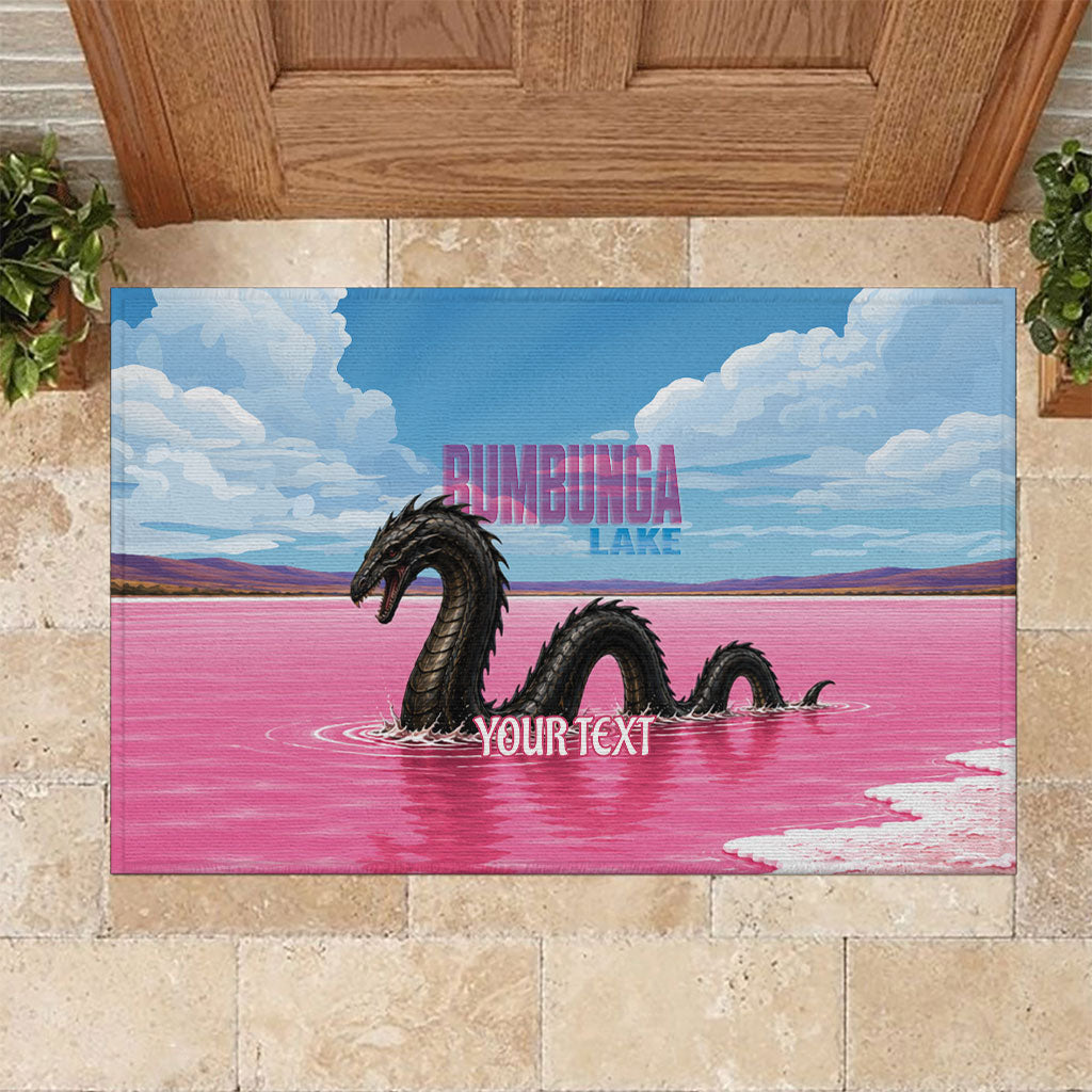 Personalised Bumbunga Lake Australia Rubber Doormat Pink Salt Lake Loch-eel Monster