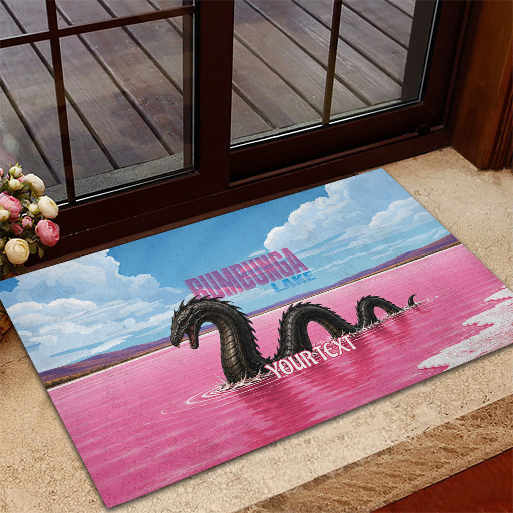 Personalised Bumbunga Lake Australia Rubber Doormat Pink Salt Lake Loch-eel Monster