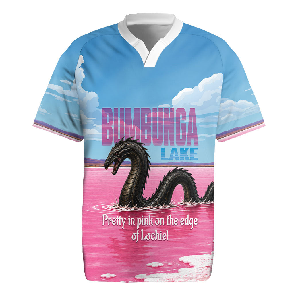 Personalised Bumbunga Lake Australia Rugby Jersey Pink Salt Lake Loch-eel Monster