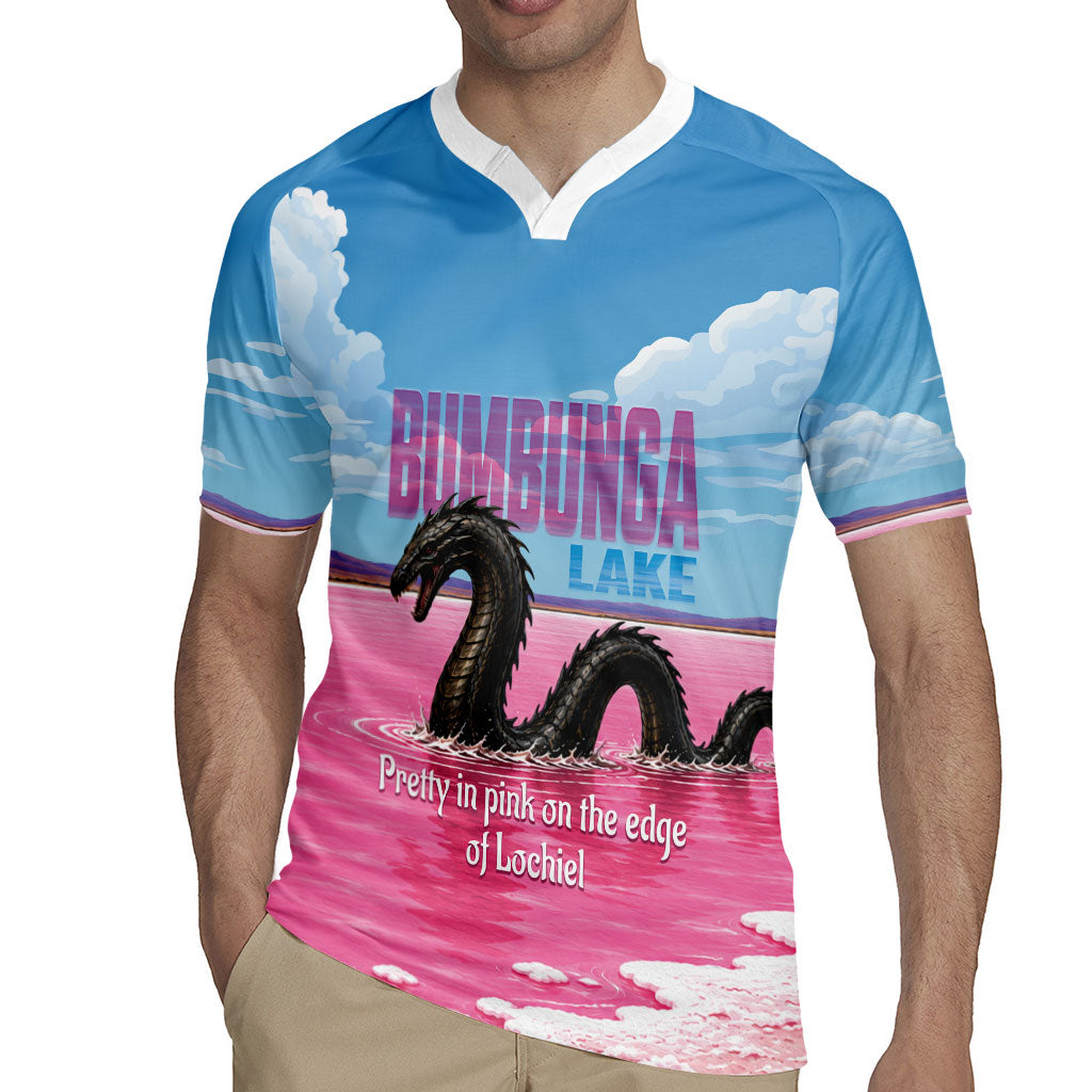 Personalised Bumbunga Lake Australia Rugby Jersey Pink Salt Lake Loch-eel Monster