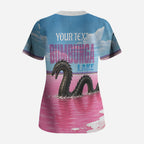 Personalised Bumbunga Lake Australia Scrub Top Pink Salt Lake Loch-eel Monster
