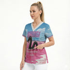 Personalised Bumbunga Lake Australia Scrub Top Pink Salt Lake Loch-eel Monster