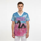 Personalised Bumbunga Lake Australia Scrub Top Pink Salt Lake Loch-eel Monster