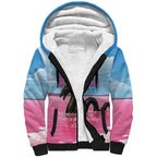 Personalised Bumbunga Lake Australia Sherpa Hoodie Pink Salt Lake Loch-eel Monster