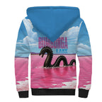 Personalised Bumbunga Lake Australia Sherpa Hoodie Pink Salt Lake Loch-eel Monster