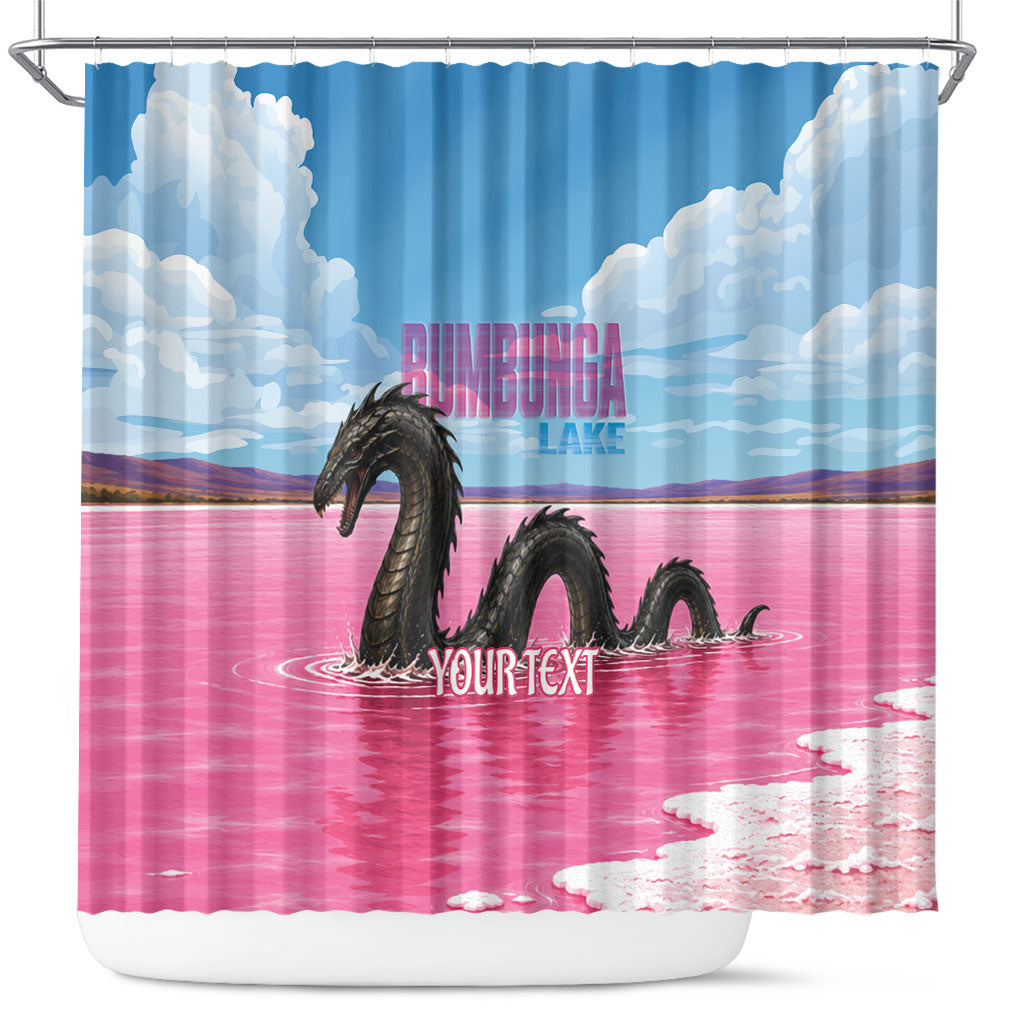 Personalised Bumbunga Lake Australia Shower Curtain Pink Salt Lake Loch-eel Monster