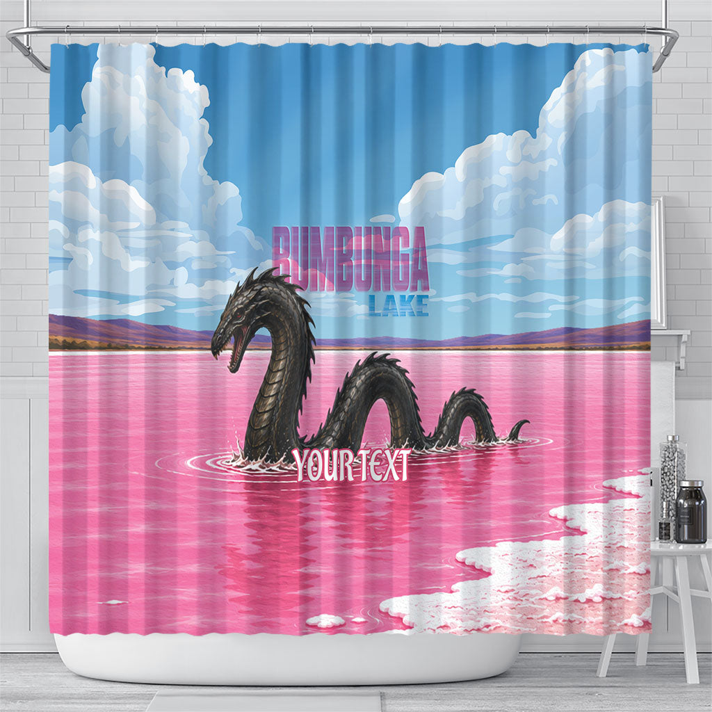 Personalised Bumbunga Lake Australia Shower Curtain Pink Salt Lake Loch-eel Monster