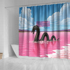 Personalised Bumbunga Lake Australia Shower Curtain Pink Salt Lake Loch-eel Monster