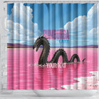Personalised Bumbunga Lake Australia Shower Curtain Pink Salt Lake Loch-eel Monster