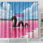 Personalised Bumbunga Lake Australia Shower Curtain Pink Salt Lake Loch-eel Monster