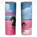 Personalised Bumbunga Lake Australia Skinny Tumbler Pink Salt Lake Loch-eel Monster