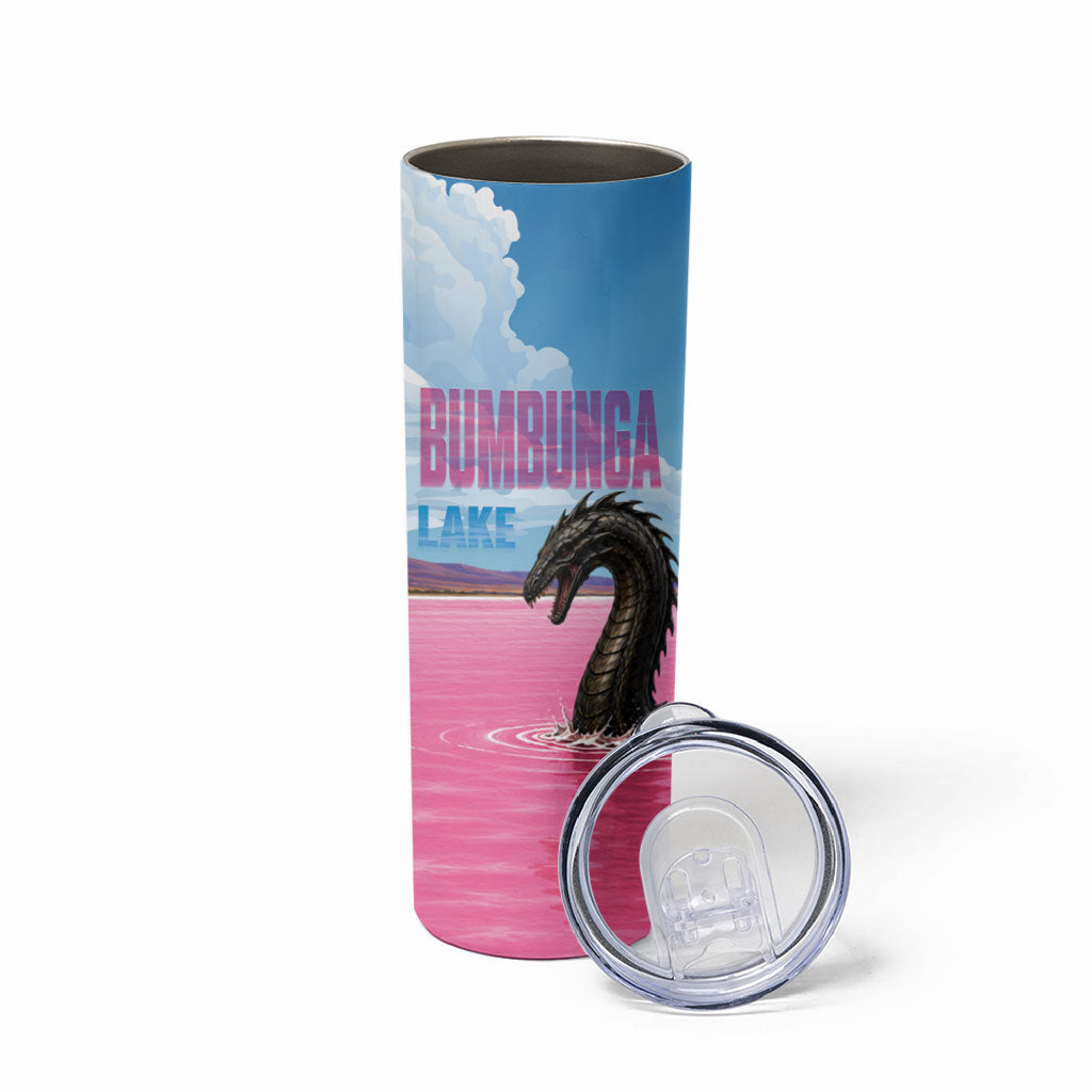Personalised Bumbunga Lake Australia Skinny Tumbler Pink Salt Lake Loch-eel Monster