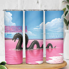 Personalised Bumbunga Lake Australia Skinny Tumbler Pink Salt Lake Loch-eel Monster