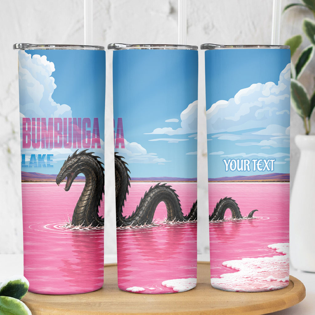 Personalised Bumbunga Lake Australia Skinny Tumbler Pink Salt Lake Loch-eel Monster