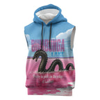 Personalised Bumbunga Lake Australia Sleeveless Hoodie Pink Salt Lake Loch-eel Monster