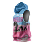 Personalised Bumbunga Lake Australia Sleeveless Hoodie Pink Salt Lake Loch-eel Monster