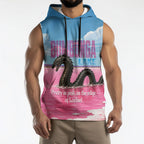 Personalised Bumbunga Lake Australia Sleeveless Hoodie Pink Salt Lake Loch-eel Monster