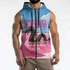Personalised Bumbunga Lake Australia Sleeveless Zip Hoodie Pink Salt Lake Loch-eel Monster